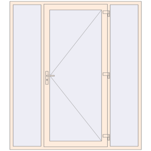 Buy Entrance doors 2000x2250 mm DOOR KORSA ENERGY-SAVING REHAU SYNEGO CREAME_WHITE_50L-2 two-sided