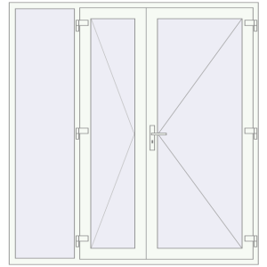Buy Entrance doors 2000x2100 mm DOOR KORSA OPTIMUM REHAU BRILLANT RAL 9016 Traffic white two-sided