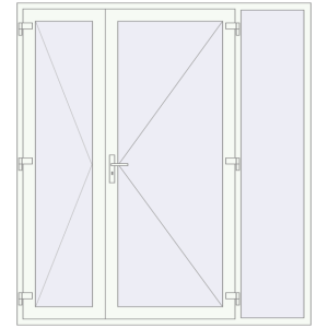 Buy Entrance doors 2100x2300 mm DOOR KORSA ENERGY-SAVING REHAU SYNEGO RAL 9016 Traffic white two-sided