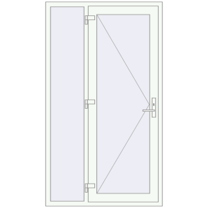 Buy Entrance doors 1200x2100 mm DOOR KORSA OPTIMUM REHAU BRILLANT RAL 9016 Traffic white two-sided