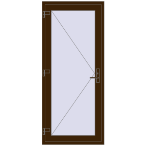 Buy Entrance doors 880x2030 mm DOOR KORSA OPTIMUM REHAU BRILLANT DARK_OAK two-sided