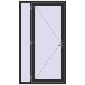 Zamów teraz Drzwi zewnętrzne 1180x2100 mm DOOR KORSA OPTIMUM REHAU BRILLANT ANTHRACITE_GREY_GLATT dwustronny