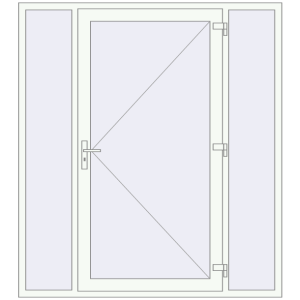 Buy Entrance doors 1850x2070 mm DOOR KORSA OPTIMUM REHAU BRILLANT RAL 9016 Traffic white two-sided