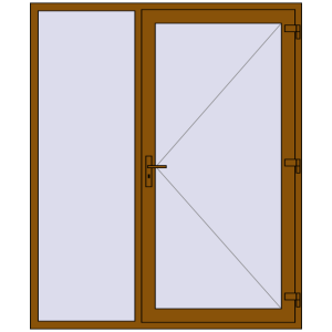 Buy Entrance doors 1750x2100 mm DOOR KORSA OPTIMUM REHAU BRILLANT GOLDEN OAK two-sided