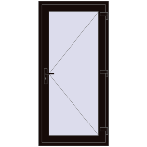 Buy Entrance doors 900x1850 mm DOOR KORSA OPTIMUM REHAU BRILLANT BLACK_BROWN two-sided