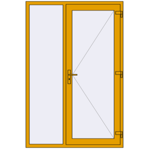 Buy Entrance doors 1400x2100 mm DOOR KORSA ALU STANDARD 72 RAL 1004 Golden yellow two-sided