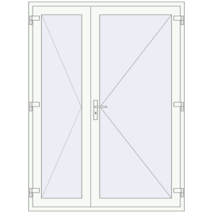 Buy Entrance doors 1580x2120 mm DOOR KORSA OPTIMUM REHAU BRILLANT RAL 9016 Traffic white two-sided