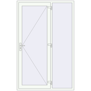 Buy Entrance doors 1500x2300 mm DOOR KORSA ENERGY-SAVING REHAU SYNEGO RAL 9016 Traffic white two-sided