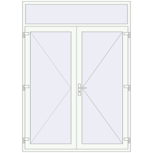 Buy Entrance doors 1800x2500 mm DOOR KORSA OPTIMUM REHAU BRILLANT RAL 9016 Traffic white two-sided