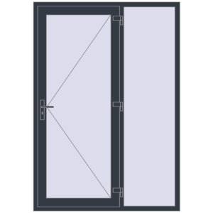 Buy Entrance doors 1470x2100 mm DOOR KORSA OPTIMUM REHAU BRILLANT ANTHRACITE_GREY_STRUKTURAL two-sided
