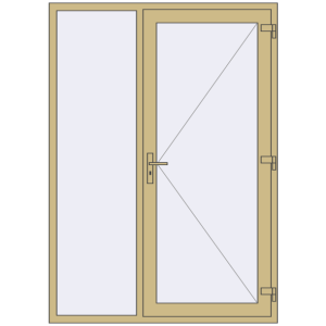 Buy Entrance doors 1500x2100 mm DOOR KORSA ALU STANDARD 72 RAL 1000 Green beige two-sided