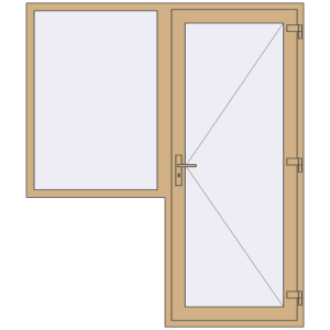 Buy Entrance doors 1800x2100 mm DOOR KORSA ALU STANDARD 72 RAL 1001 Beige two-sided
