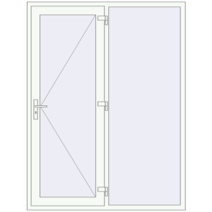 Buy Entrance doors 1600x2100 mm DOOR KORSA OPTIMUM REHAU BRILLANT RAL 9016 Traffic white two-sided