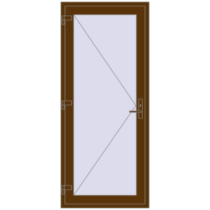Buy Entrance doors 900x2100 mm DOOR KORSA OPTIMUM REHAU BRILLANT WALNUT two-sided