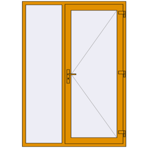 Buy Entrance doors 1500x2100 mm DOOR KORSA ALU STANDARD 72 RAL 1006 Maize yellow two-sided