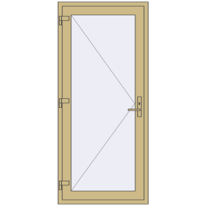 Buy Entrance doors 900x2010 mm DOOR KORSA ALU STANDARD 72 RAL 1000 Green beige two-sided