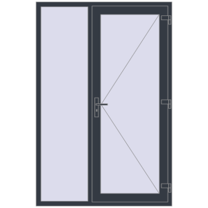 Buy Entrance doors 1400x2100 mm DOOR KORSA OPTIMUM REHAU BRILLANT ANTHRACITE_GREY_STRUKTURAL two-sided