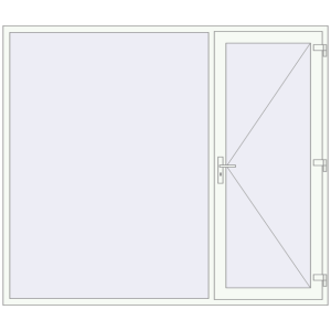 Buy Entrance doors 2440x2100 mm DOOR KORSA ENERGY-SAVING REHAU SYNEGO RAL 9016 Traffic white two-sided
