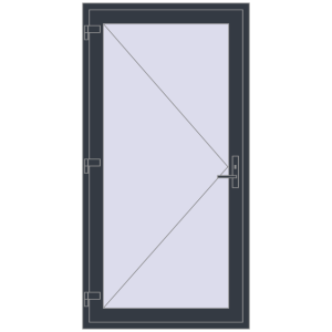 Buy Entrance doors 1050x2075 mm DOOR KORSA OPTIMUM REHAU BRILLANT ANTHRACITE_GREY_STRUKTURAL two-sided