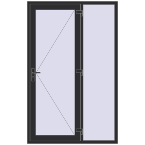Buy Entrance doors 1400x2200 mm DOOR KORSA OPTIMUM REHAU BRILLANT ANTHRACITE_GREY_GLATT two-sided