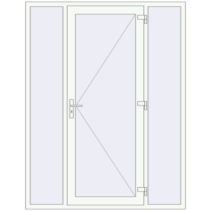 Buy Entrance doors 1700x2200 mm DOOR KORSA OPTIMUM REHAU BRILLANT RAL 9016 Traffic white two-sided