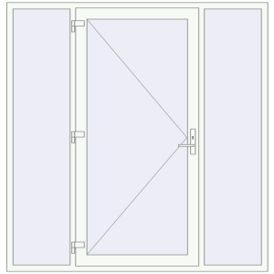 Buy Entrance doors 2000x2095 mm DOOR KORSA OPTIMUM REHAU BRILLANT RAL 9016 Traffic white two-sided