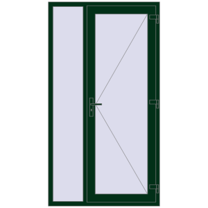 Zamów teraz Drzwi zewnętrzne 1200x2200 mm DOOR KORSA OPTIMUM REHAU BRILLANT MOSS_GREEN dwustronny