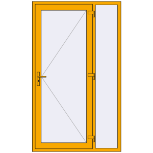 Buy Entrance doors 1300x2200 mm DOOR KORSA ALU STANDARD 72 RAL 1003 Signal yellow two-sided