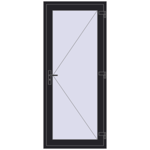 Buy Entrance doors 900x2100 mm DOOR KORSA ENERGY-SAVING REHAU SYNEGO BLACK_ULTI-MATT two-sided