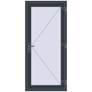 Buy Entrance doors 900x2004 mm DOOR KORSA ENERGY-SAVING REHAU SYNEGO ANTHRACITE_GREY_STRUKTURAL two-sided