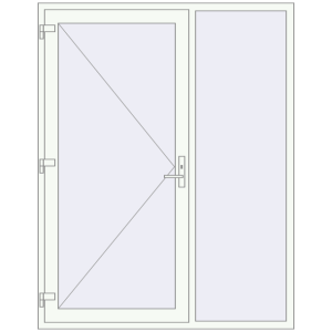 Buy Entrance doors 1650x2100 mm DOOR KORSA ENERGY-SAVING REHAU SYNEGO RAL 9016 Traffic white two-sided