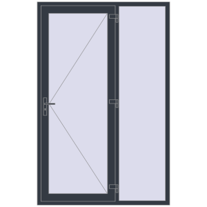 Buy Entrance doors 1500x2300 mm DOOR KORSA ENERGY-SAVING REHAU SYNEGO ANTHRACITE_GREY_STRUKTURAL two-sided