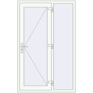 Buy Entrance doors 1200x1899 mm DOOR KORSA OPTIMUM REHAU BRILLANT RAL 9016 Traffic white two-sided