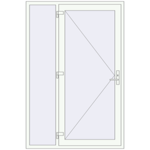 Buy Entrance doors 1400x2100 mm DOOR KORSA ENERGY-SAVING REHAU SYNEGO RAL 9016 Traffic white two-sided