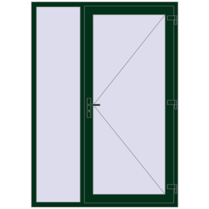 Buy Entrance doors 1500x2100 mm DOOR KORSA OPTIMUM REHAU BRILLANT MOSS_GREEN two-sided