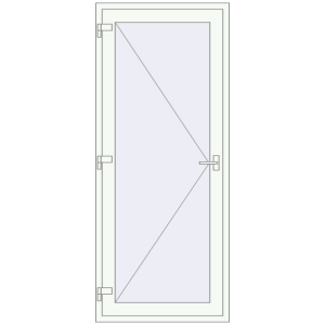 Buy Entrance doors 900x2150 mm DOOR KORSA ENERGY-SAVING REHAU SYNEGO RAL 9016 Traffic white two-sided