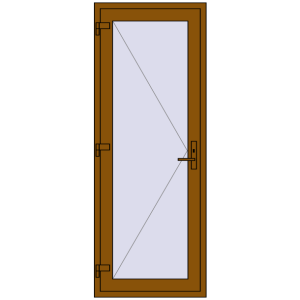 Buy Entrance doors 800x2100 mm DOOR KORSA OPTIMUM REHAU BRILLANT GOLDEN OAK two-sided