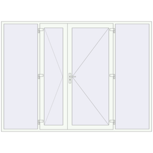 Buy Entrance doors 3000x2200 mm DOOR KORSA OPTIMUM REHAU BRILLANT RAL 9016 Traffic white two-sided