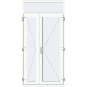 Buy Entrance doors 1175x2340 mm DOOR KORSA ALU STANDARD 72 RAL 9016 Traffic white two-sided