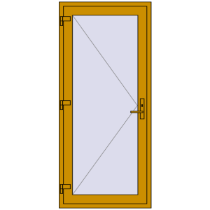 Buy Entrance doors 900x2010 mm DOOR KORSA ALU STANDARD 72 RAL 1005 Honey yellow two-sided