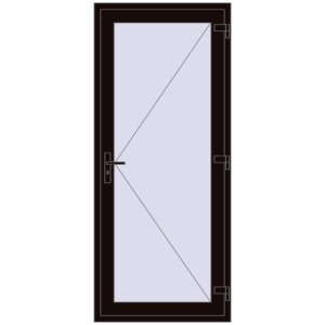 Buy Entrance doors 900x2100 mm DOOR KORSA ENERGY-SAVING REHAU SYNEGO BLACK_BROWN two-sided