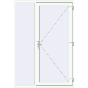 Buy Entrance doors 1550x2230 mm DOOR KORSA ENERGY-SAVING REHAU SYNEGO RAL 9016 Traffic white two-sided