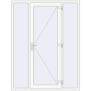 Buy Entrance doors 1680x2200 mm DOOR KORSA OPTIMUM REHAU BRILLANT RAL 9016 Traffic white two-sided