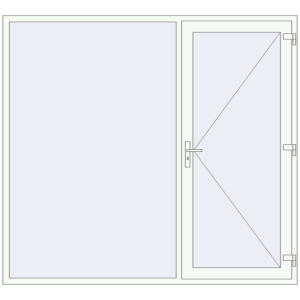 Buy Entrance doors 2300x2100 mm DOOR KORSA ENERGY-SAVING REHAU SYNEGO RAL 9016 Traffic white two-sided