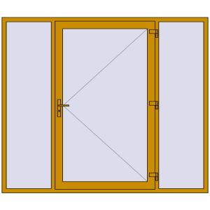 Buy Entrance doors 2370x2020 mm DOOR KORSA ALU STANDARD 72 RAL 1005 Honey yellow two-sided