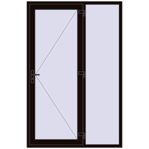 Buy Entrance doors 1500x2300 mm DOOR KORSA ENERGY-SAVING REHAU SYNEGO BLACK_BROWN two-sided