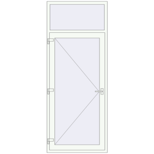 Drzwi zewnętrzne plastikowe 1000x2500 mm Z naświetlem. Widok od środka Zamów teraz Drzwi zewnętrzne 1000x2500 mm DOOR KORSA ENERGY-SAVING REHAU SYNEGO ANTHRACITE_GREY_STRUKTURAL zewnętrzny