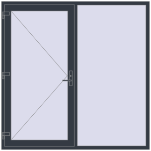 Zamów teraz Drzwi zewnętrzne 2000x2000 mm DOOR KORSA ENERGY-SAVING REHAU SYNEGO ANTHRACITE_GREY_STRUKTURAL dwustronny