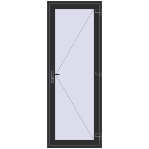 Buy Entrance doors 900x2400 mm DOOR KORSA ENERGY-SAVING REHAU SYNEGO ANTHRACITE_GREY_GLATT two-sided