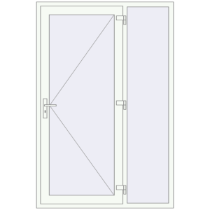 Zamów teraz Drzwi zewnętrzne 1400x2100 mm DOOR KORSA ENERGY-SAVING REHAU SYNEGO RAL 9016 Traffic white dwustronny